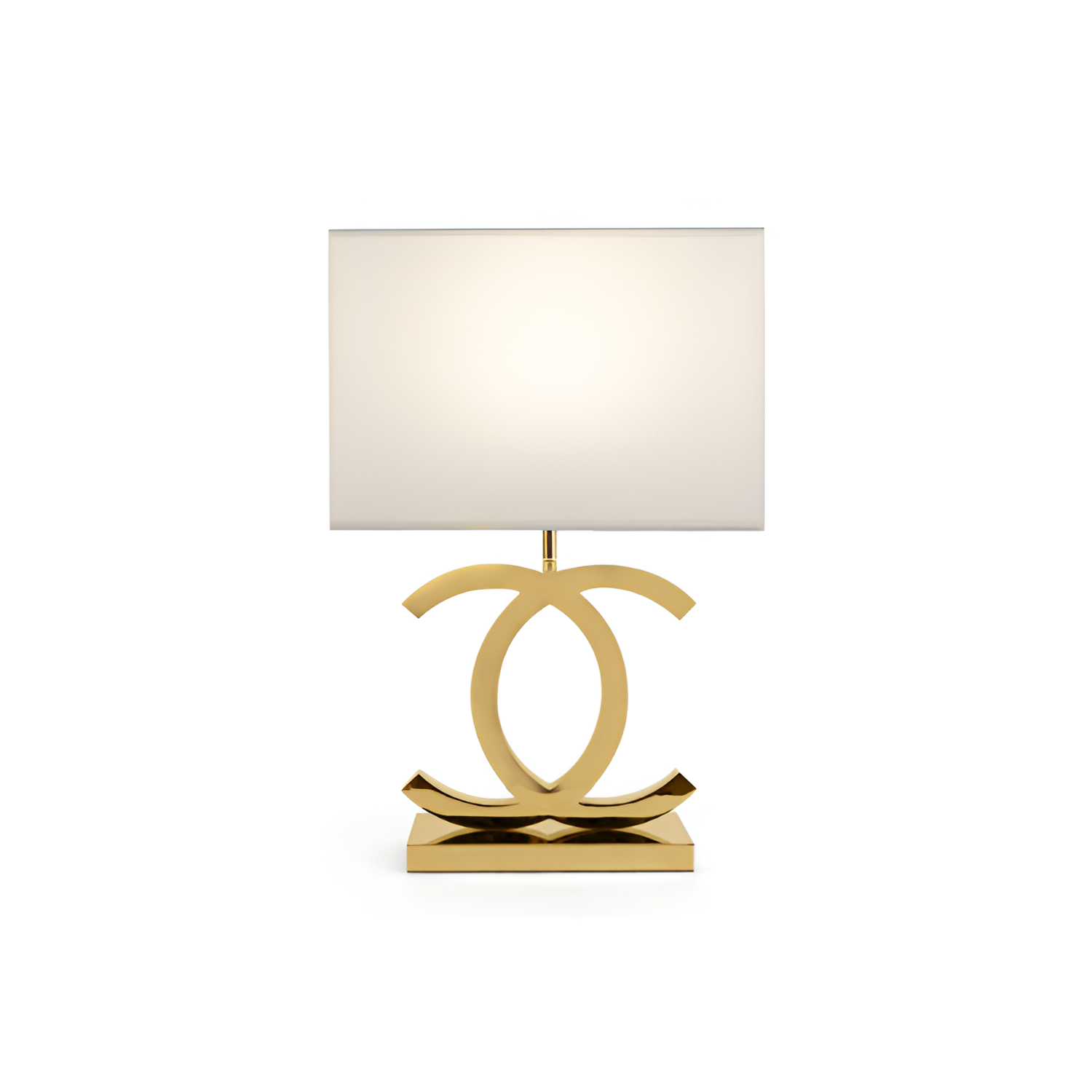 Poleret reflekterende bordlampe – skulpturel
