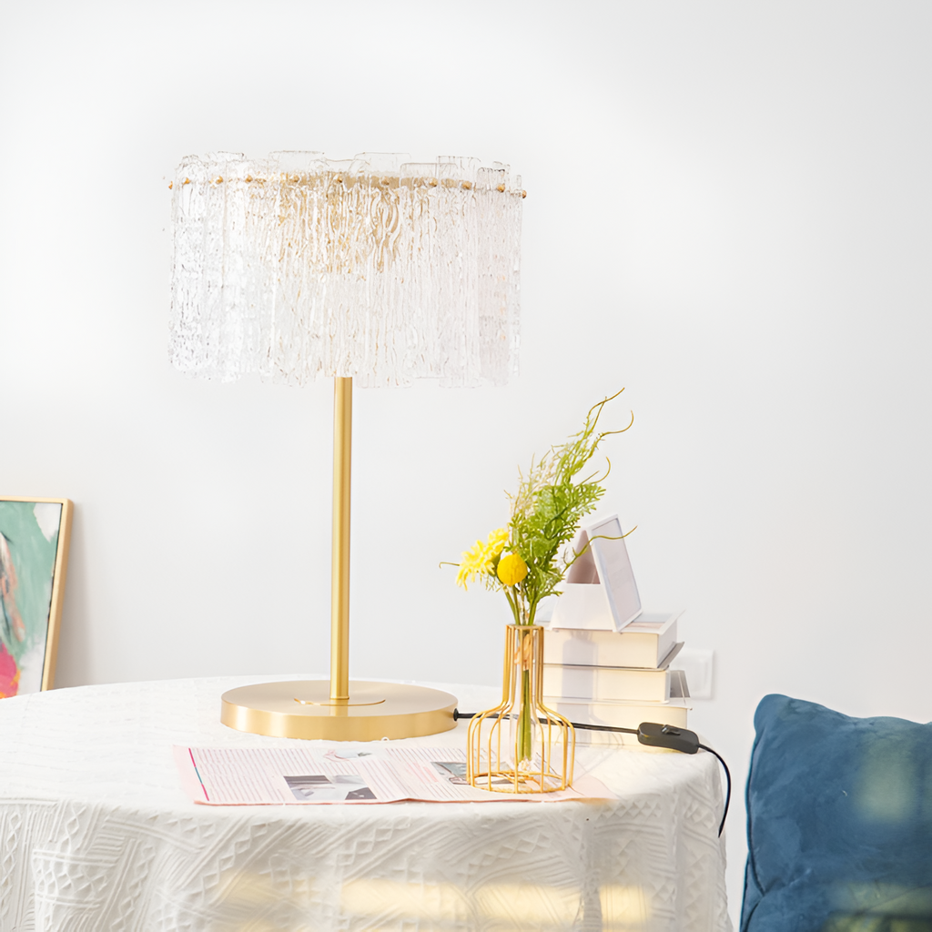 Tekstureret Frostet Bordlampe - Abstrakt