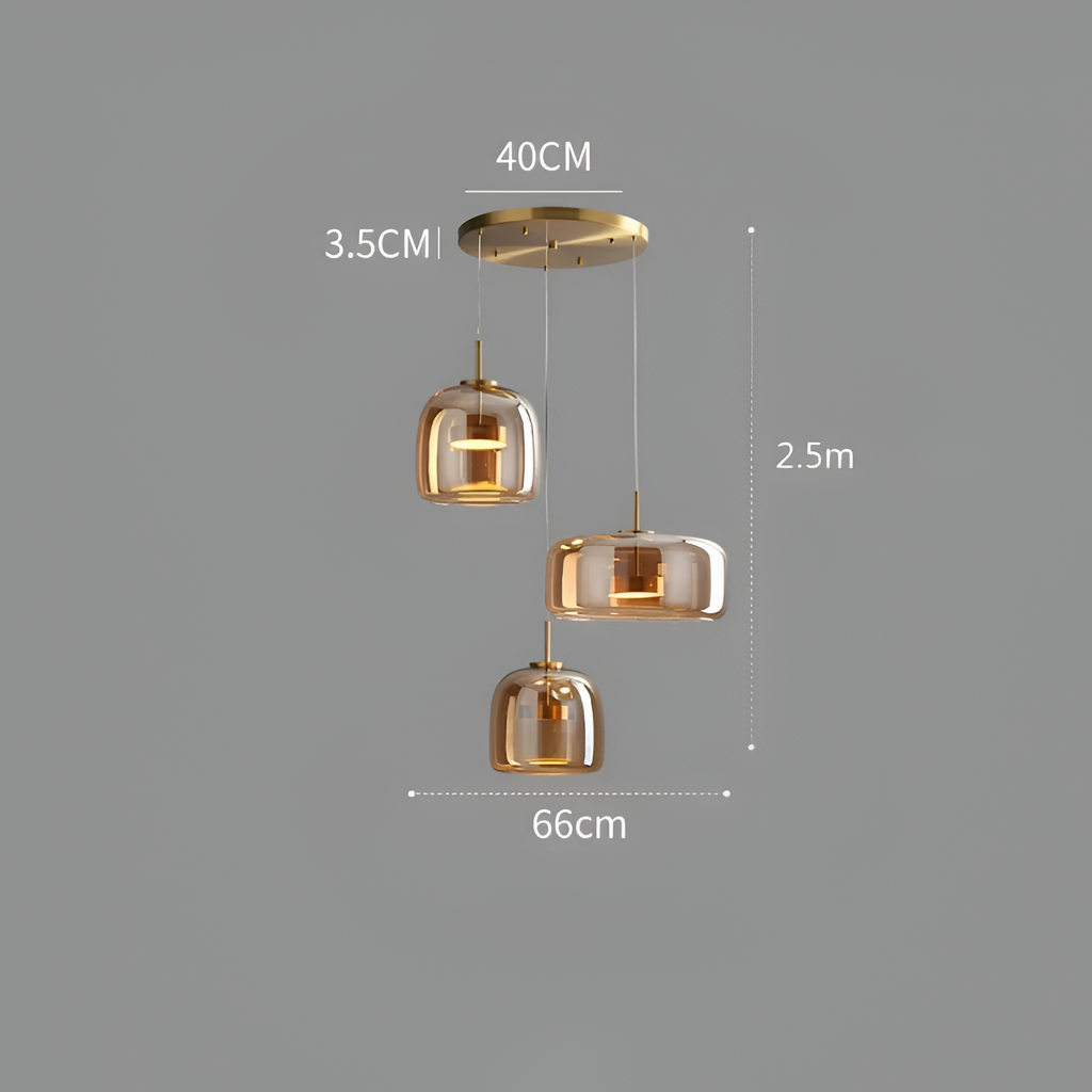 Røget Glas Pendellampe - Nordisk LED Hængelampe