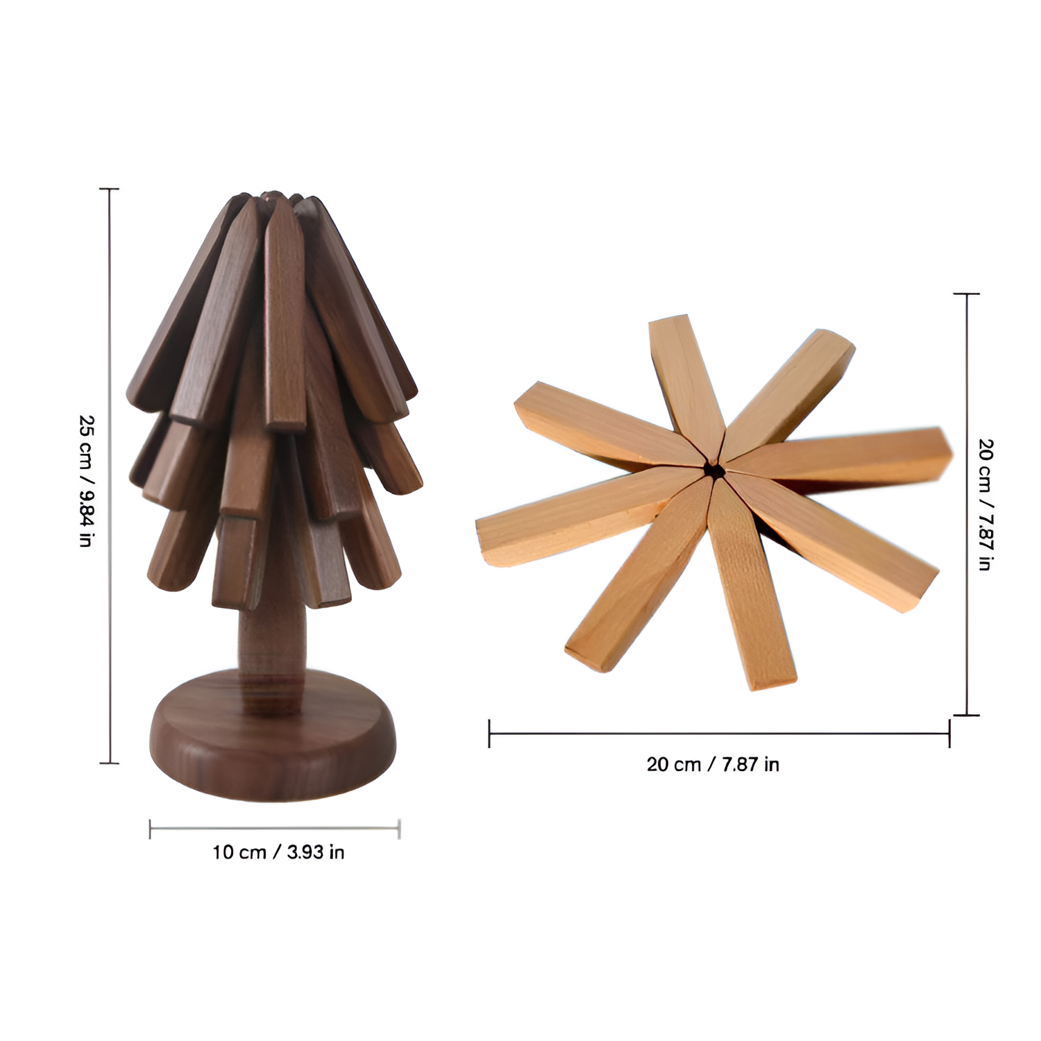 Minimalistisk Bordskåner I Træ - Foldbar