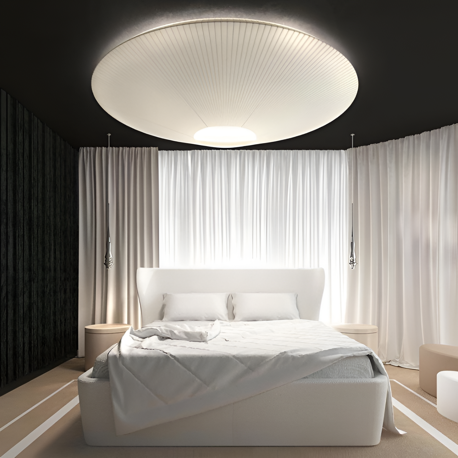 Plisseret Minimalistisk Loftlampe - Dæmpbar