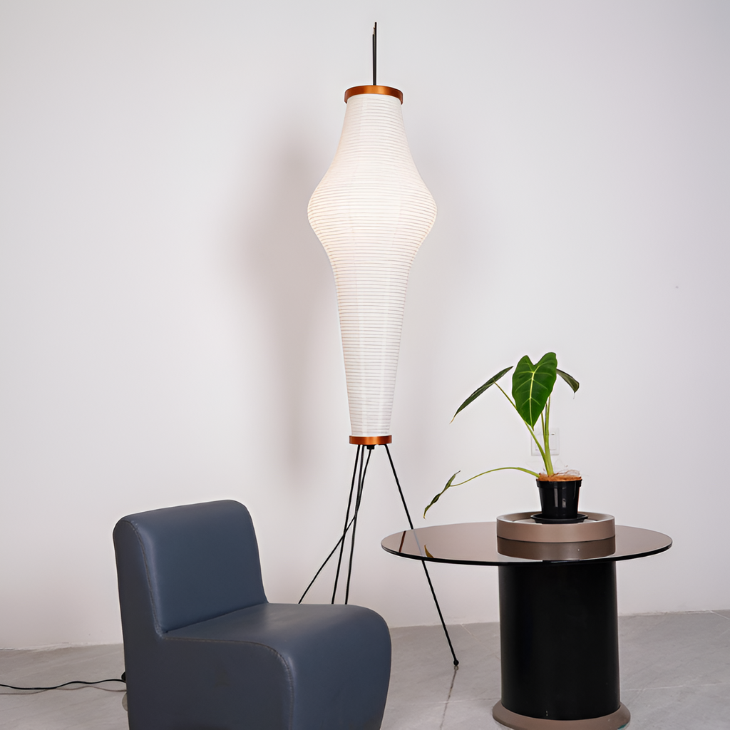 Minimalistisk Rispaper Gulvlampe - Nordisk