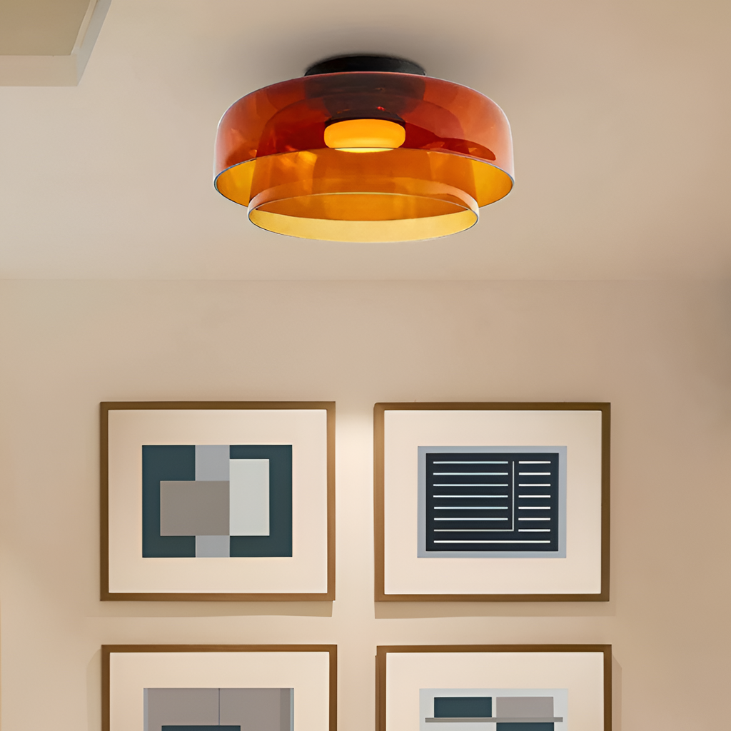 Flerlaget Transparent Glasloftlampe - Minimalistisk