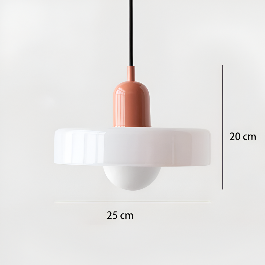 Nordisk retro-pendel i glas – farverig belysning