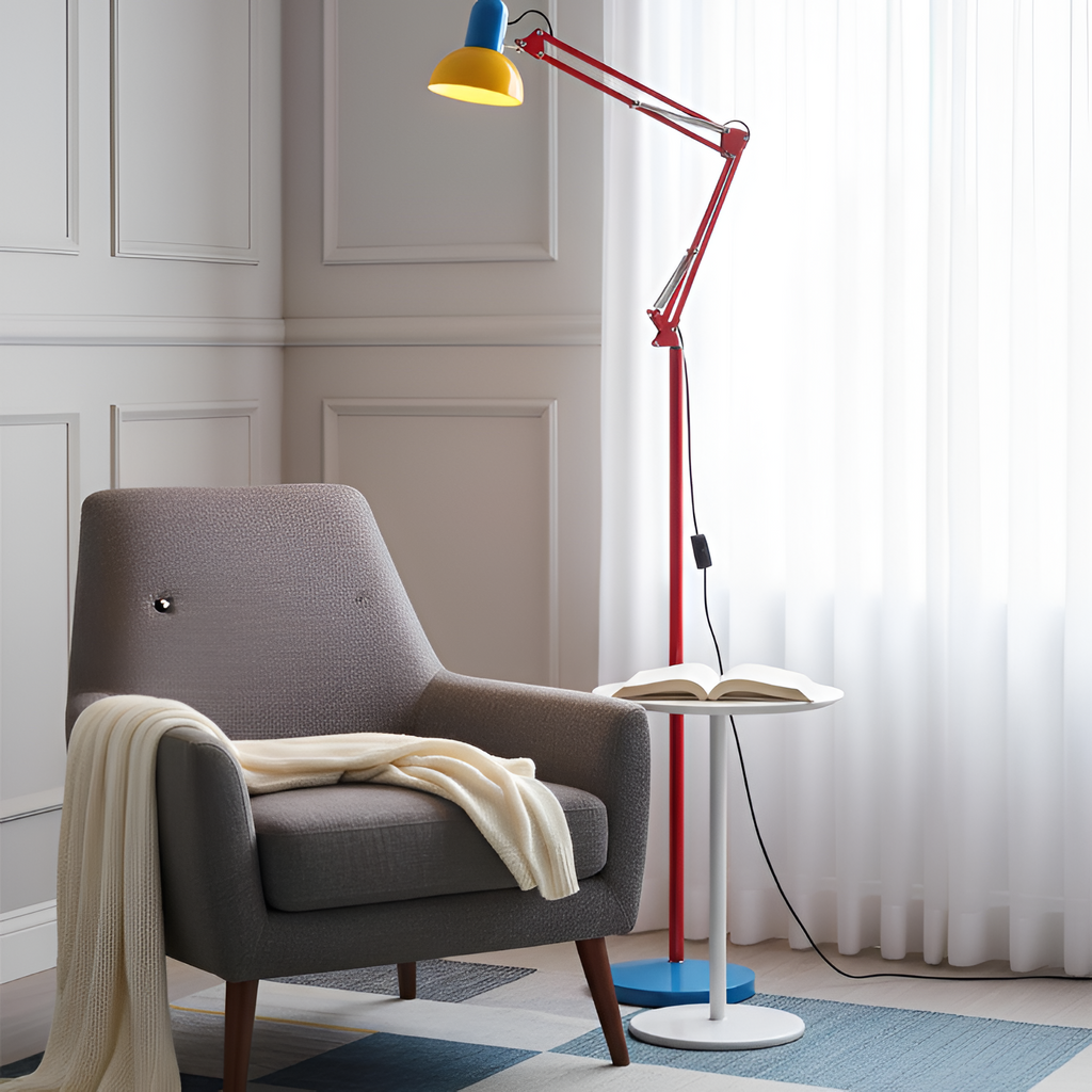Memphis Industrial gulvlampe med flere arme – justerbar