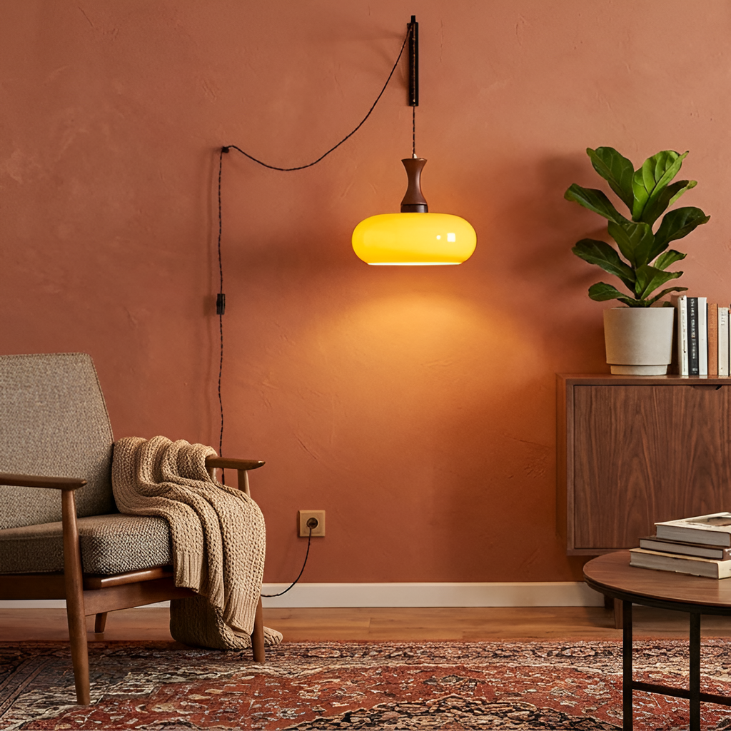 Retro Blankt Pendellampe - Dansk Vintage Stil