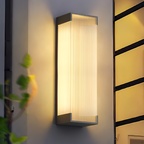 Rektangulær Solenergi Rillet Væglampe - Minimalistisk