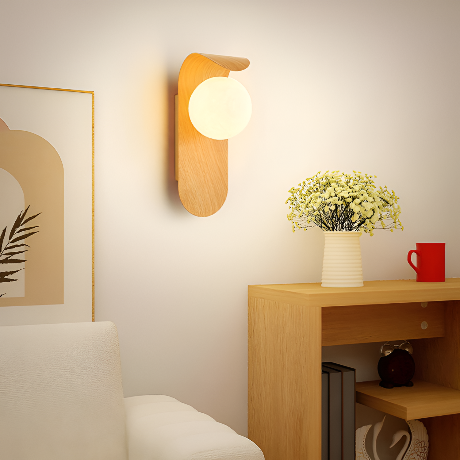 Minimalistisk buet væglampe – Art Deco-stil