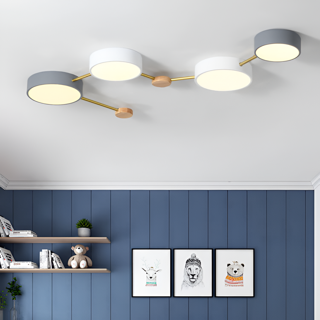 Minimalistisk indbygget lampe i massivt træ – skandinavisk stil