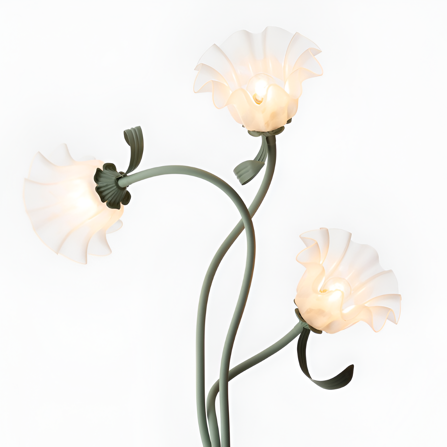 Blomstret buet gulvlampe - justerbar