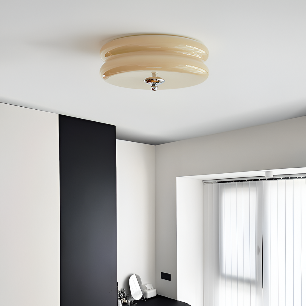 Blanke Loftlampe med Etager - Rundet