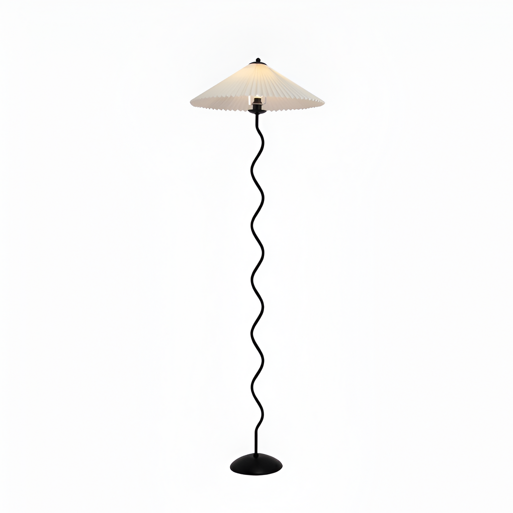 Plisseret Bølget Gulvlampe - Minimalistisk