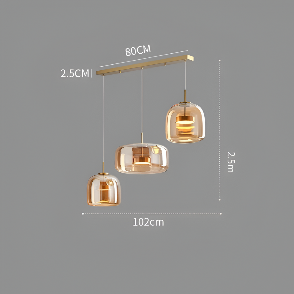 Røget Glas Pendellampe - Nordisk LED Hængelampe
