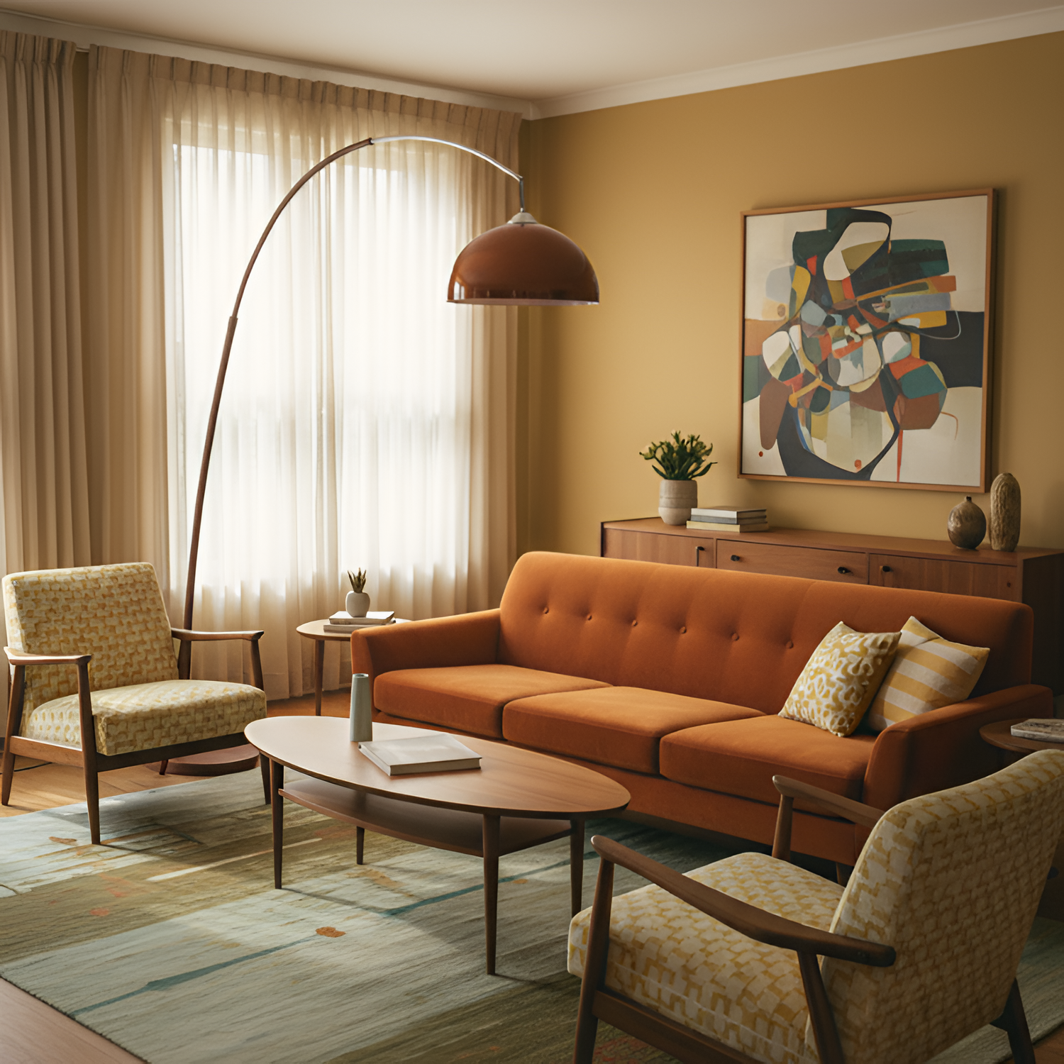 Mid-century Moderne Buegulvlampe - Justerbar