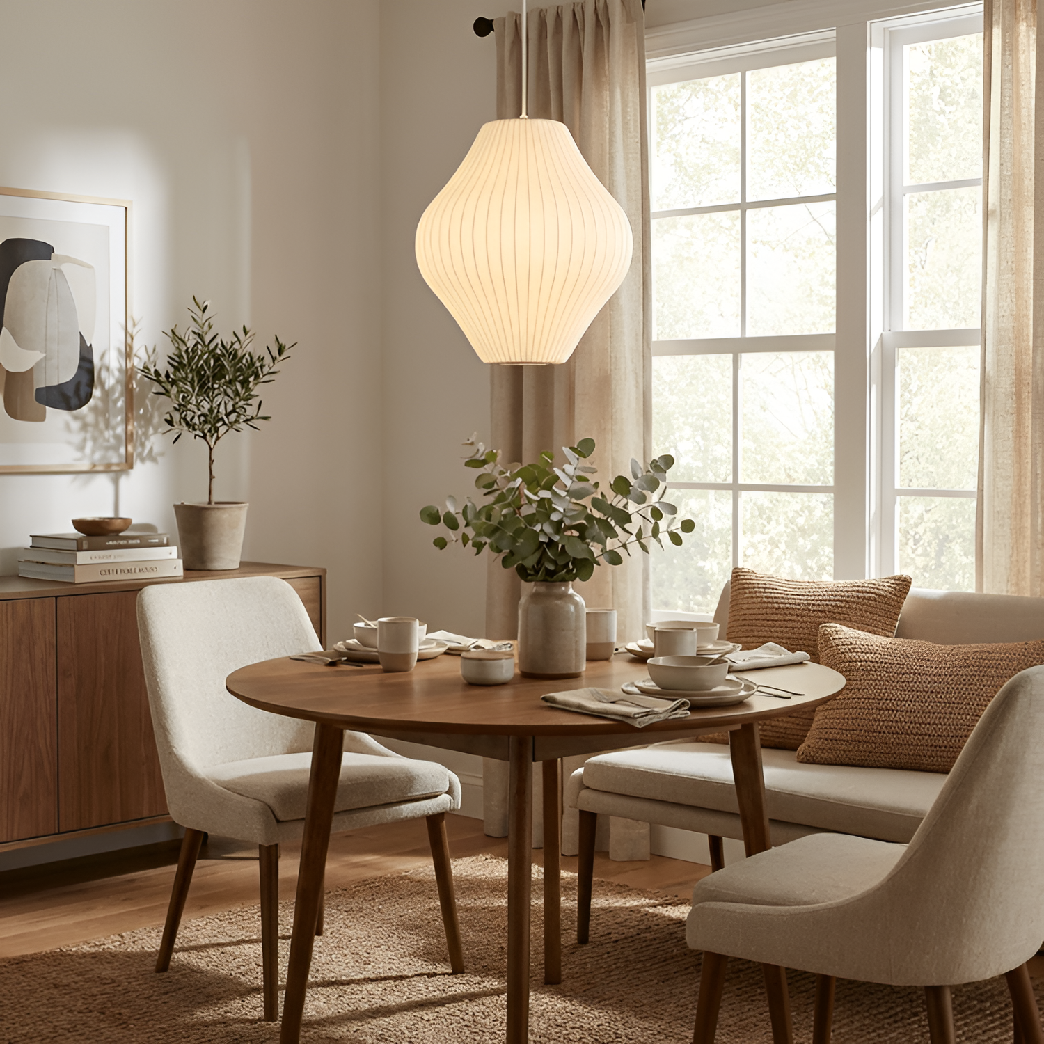 Mid Century Stil Pendellampe - Ribbet Ellipse
