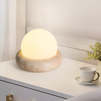 Skulpturel Travertin Bordlampe - Minimalistisk