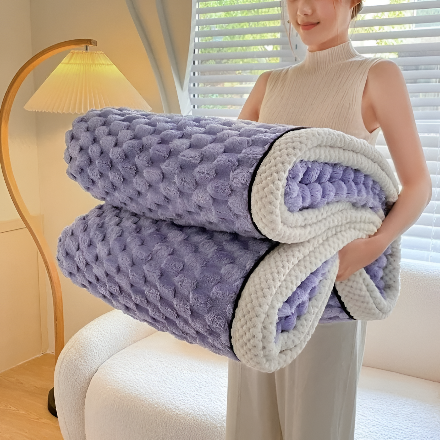 Tekstureret Boble Plaid - Vendbar