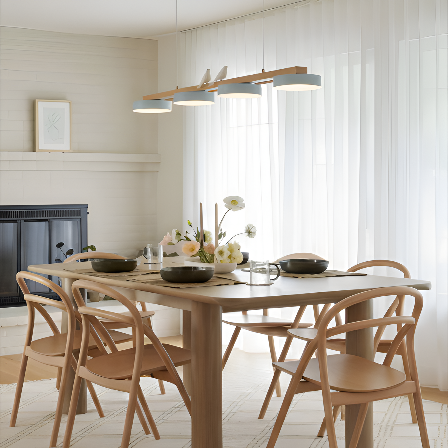 Nordisk Lineær Lysekrone - Minimalistisk