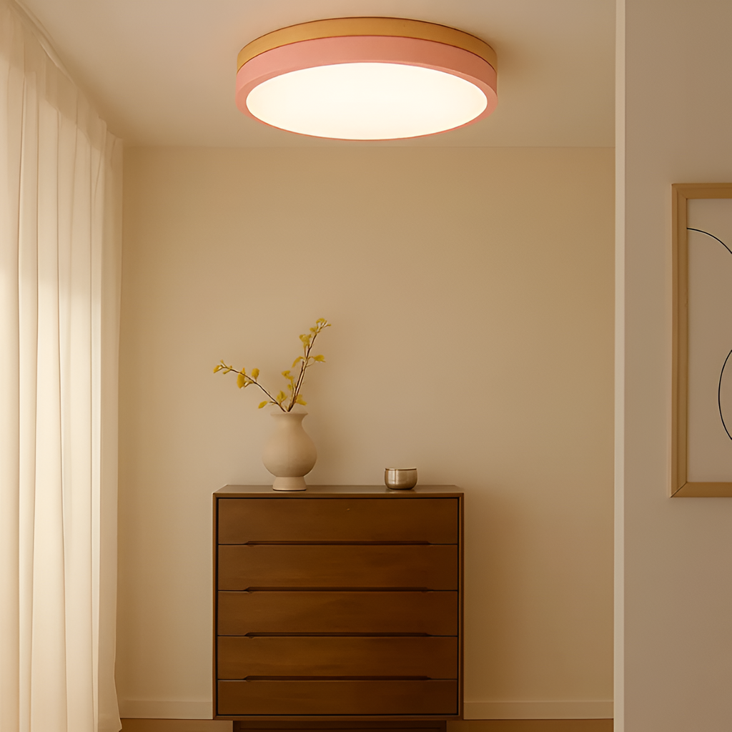 Skandinavisk Loftlampe med Træ - Moderne Hjemmebelysning
