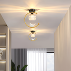 Crescent-figur med struktureret loftlampe – lysdæmpbar