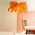 Træformet Fjeder Bordlampe - Dekorativ