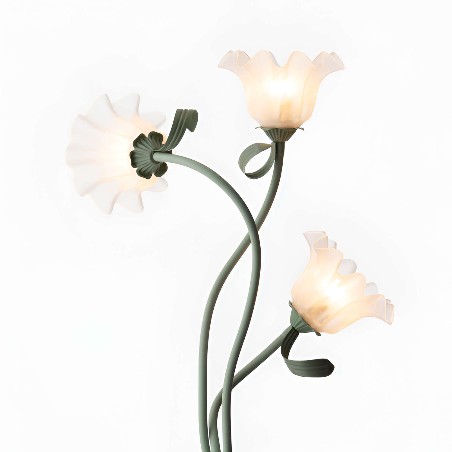 Blomstret buet gulvlampe - justerbar