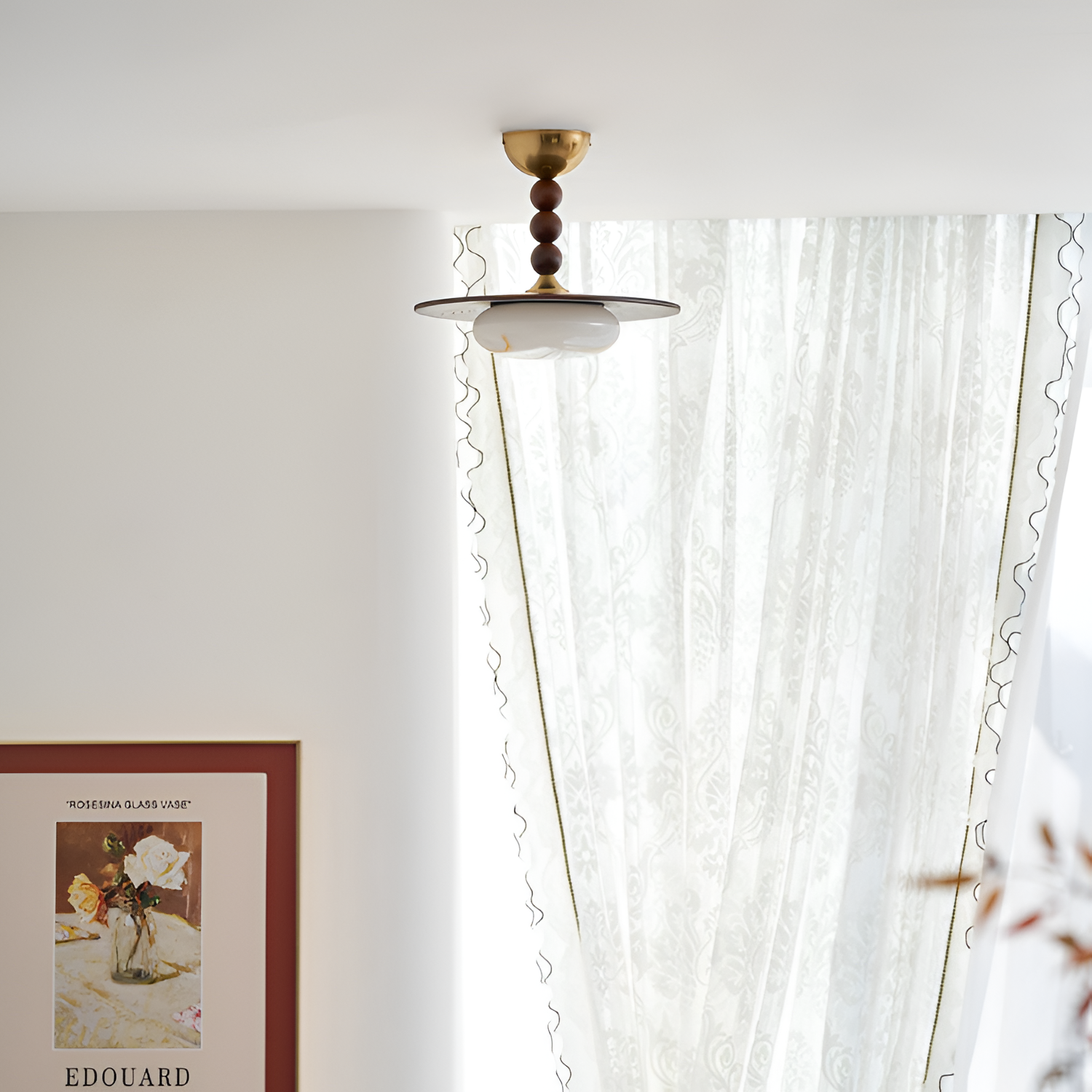 Skulpturel Alabast Loftlampe - Moderne