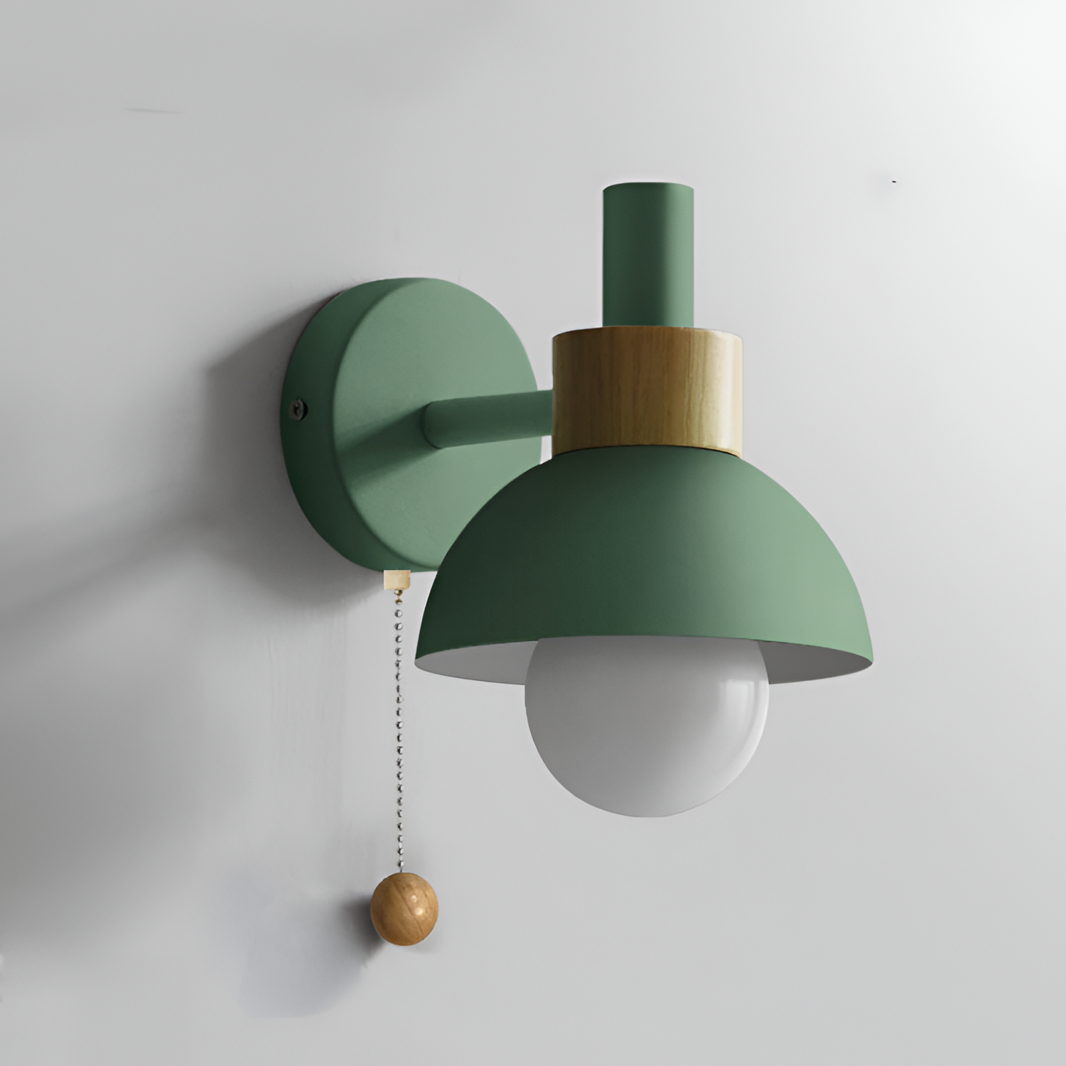 Minimalistisk Macaron-væglampe – trækafbryder