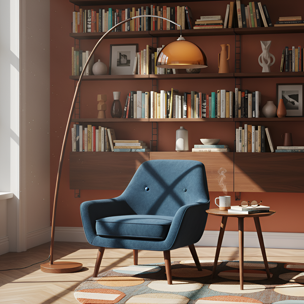 Mid-century Moderne Buegulvlampe - Justerbar