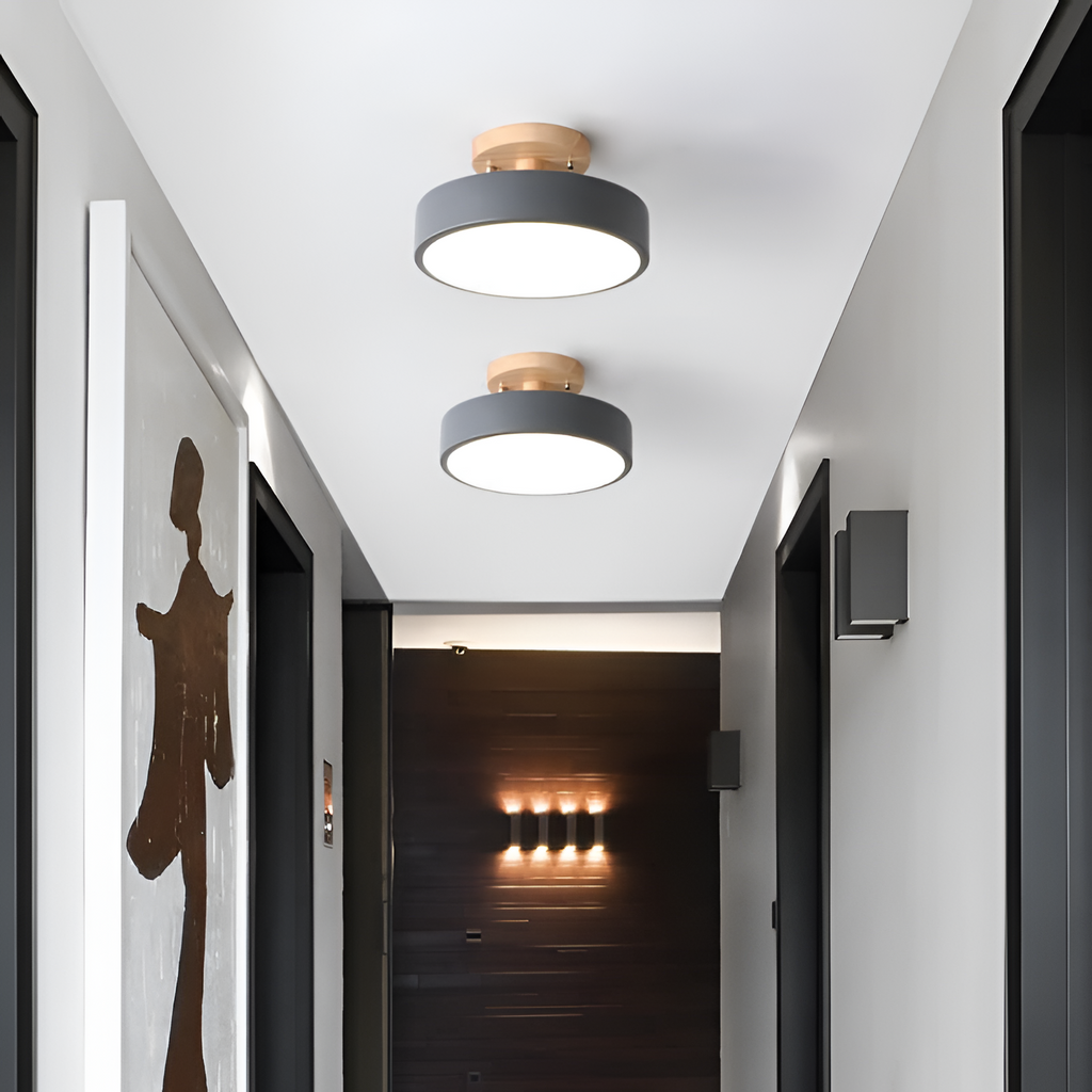 Træbase Nordisk Loftlampe - Minimalistisk