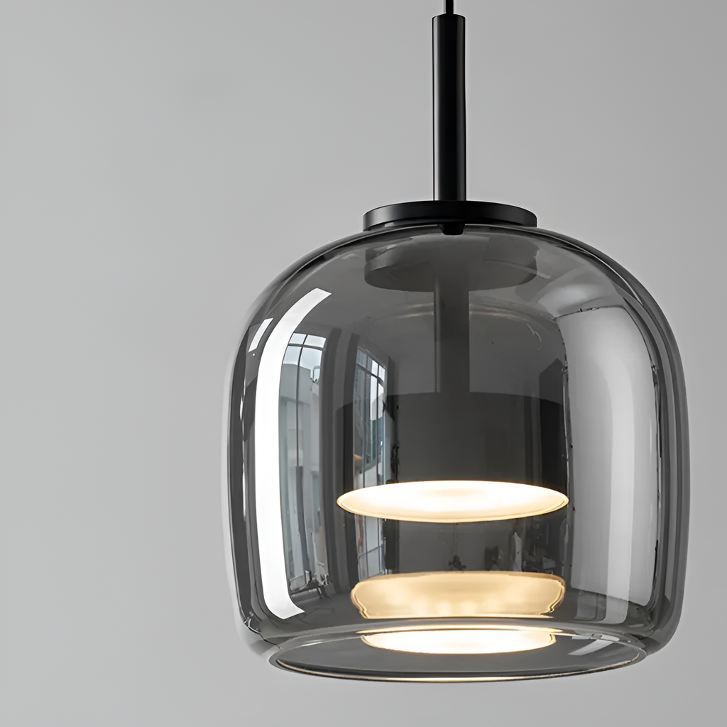 Røget Glas Pendellampe - Nordisk LED Hængelampe