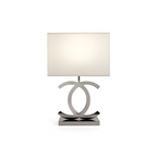 Poleret reflekterende bordlampe – skulpturel