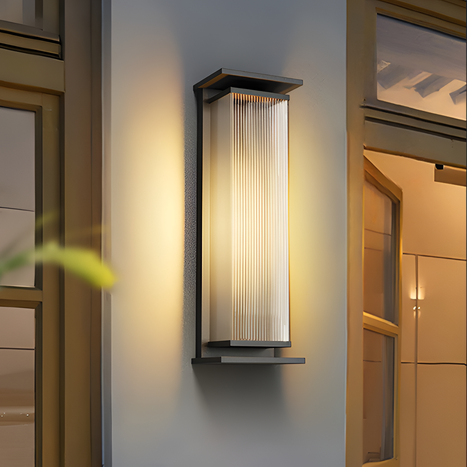 Rillet Lineær Solenergi Væglampe - Minimalistisk