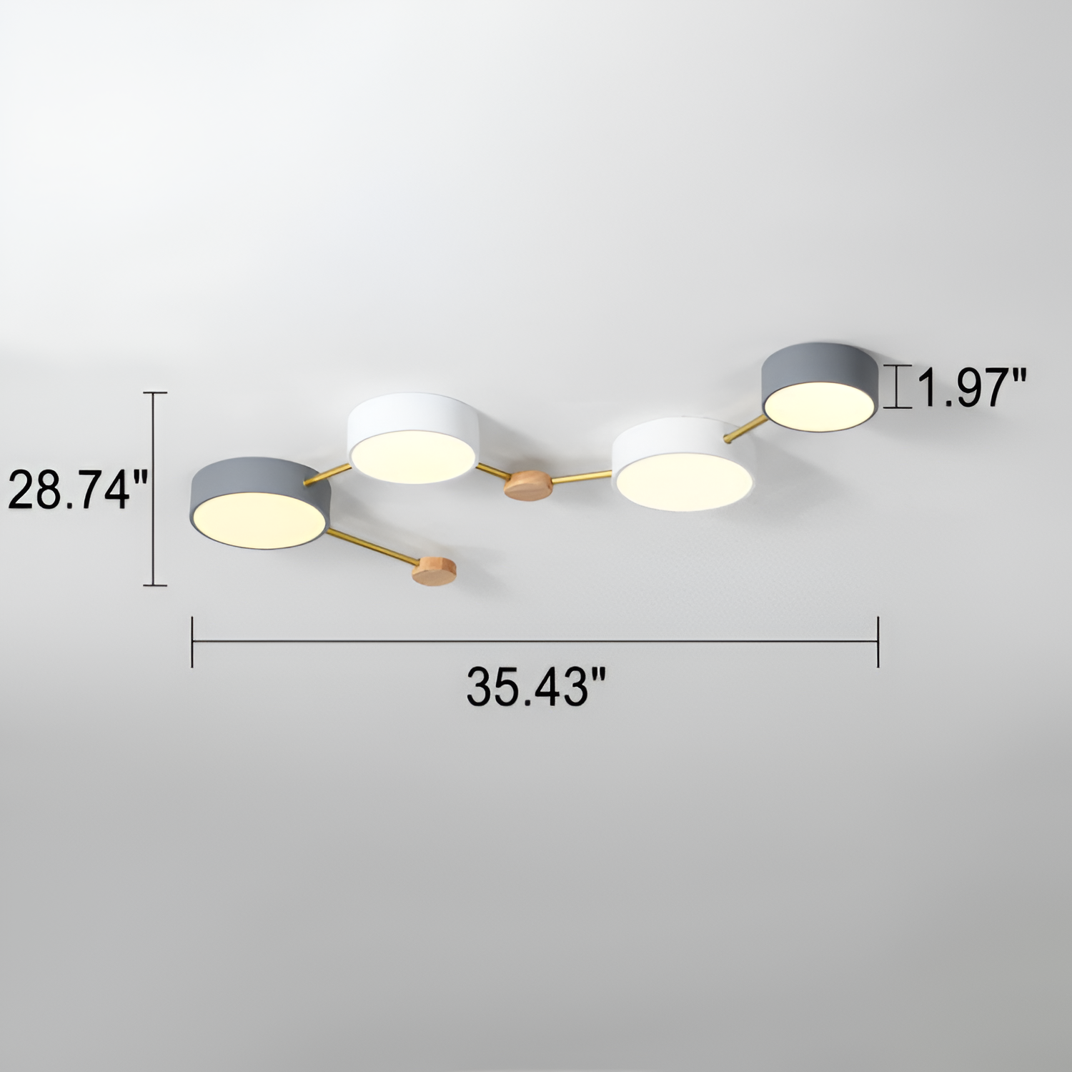 Minimalistisk indbygget lampe i massivt træ – skandinavisk stil