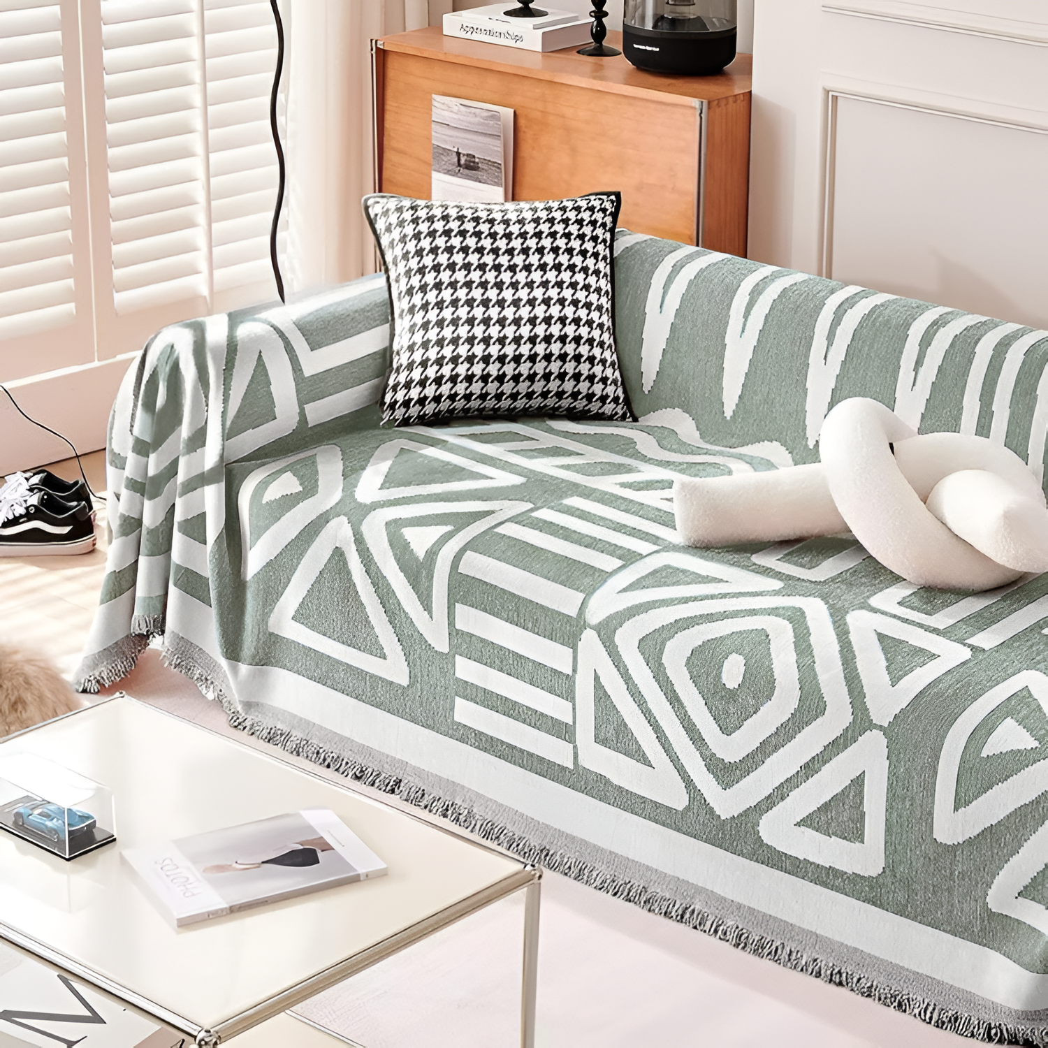 Moderne Vævet Sofa Tæppe - Geometriske