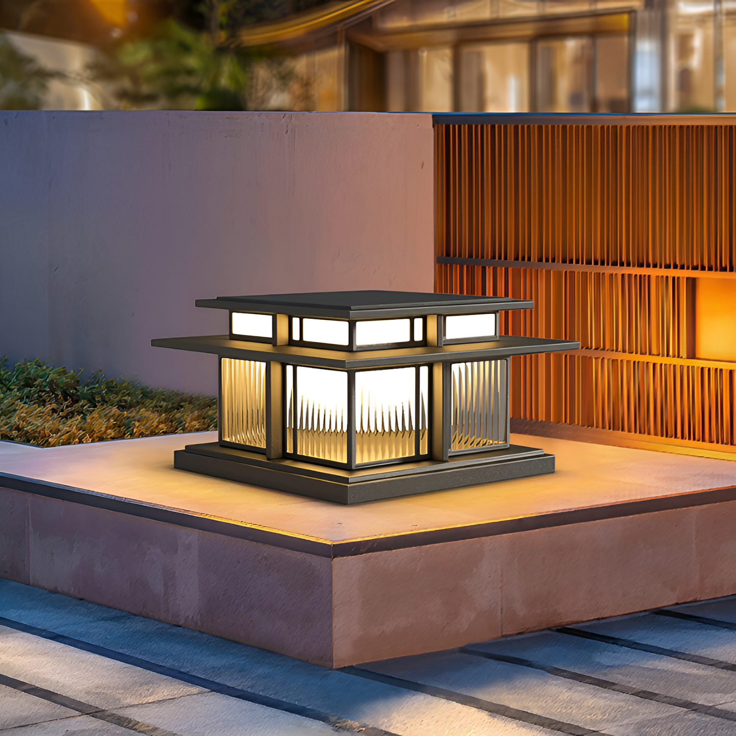 Zen-stil Solcellelampe til Søjle - Minimalistisk