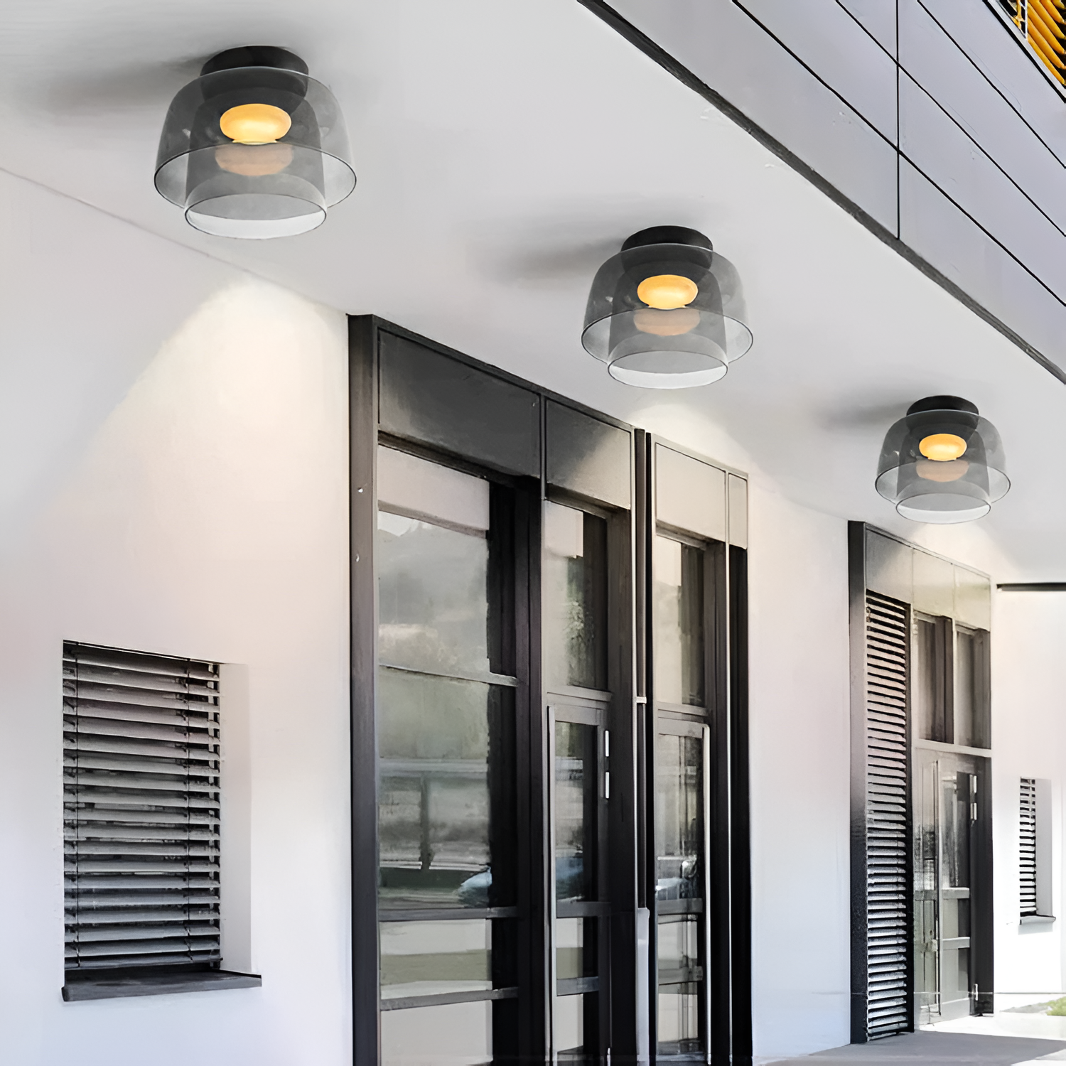 Flerlaget Transparent Glasloftlampe - Minimalistisk