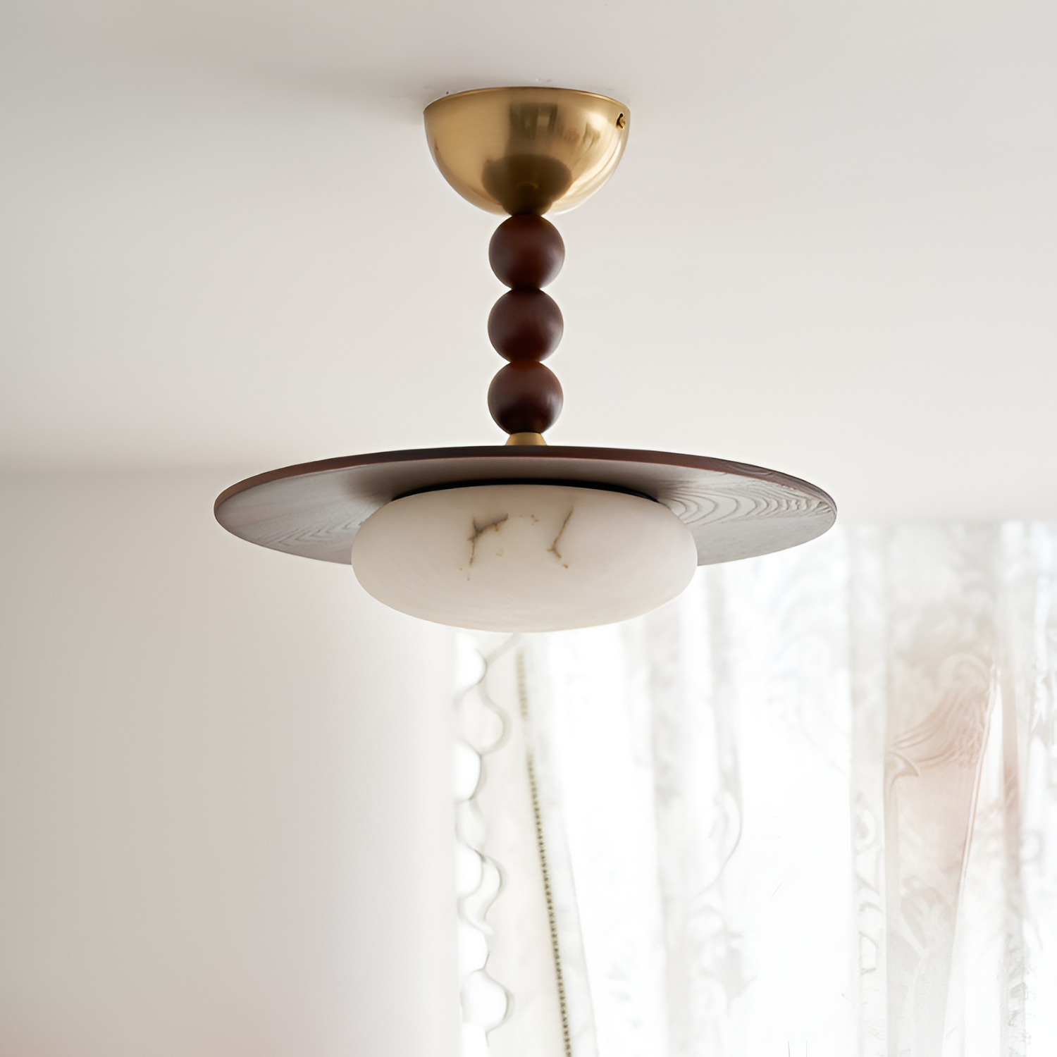 Skulpturel Alabast Loftlampe - Moderne