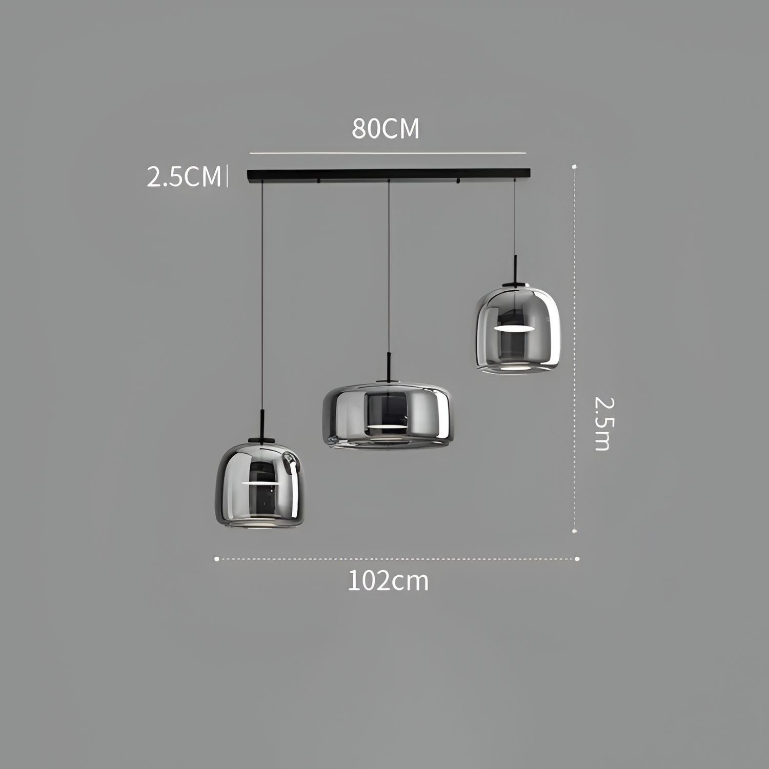 Røget Glas Pendellampe - Nordisk LED Hængelampe