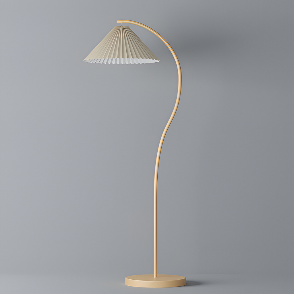 Bueformet Buet Gulvlampe - Plisseret