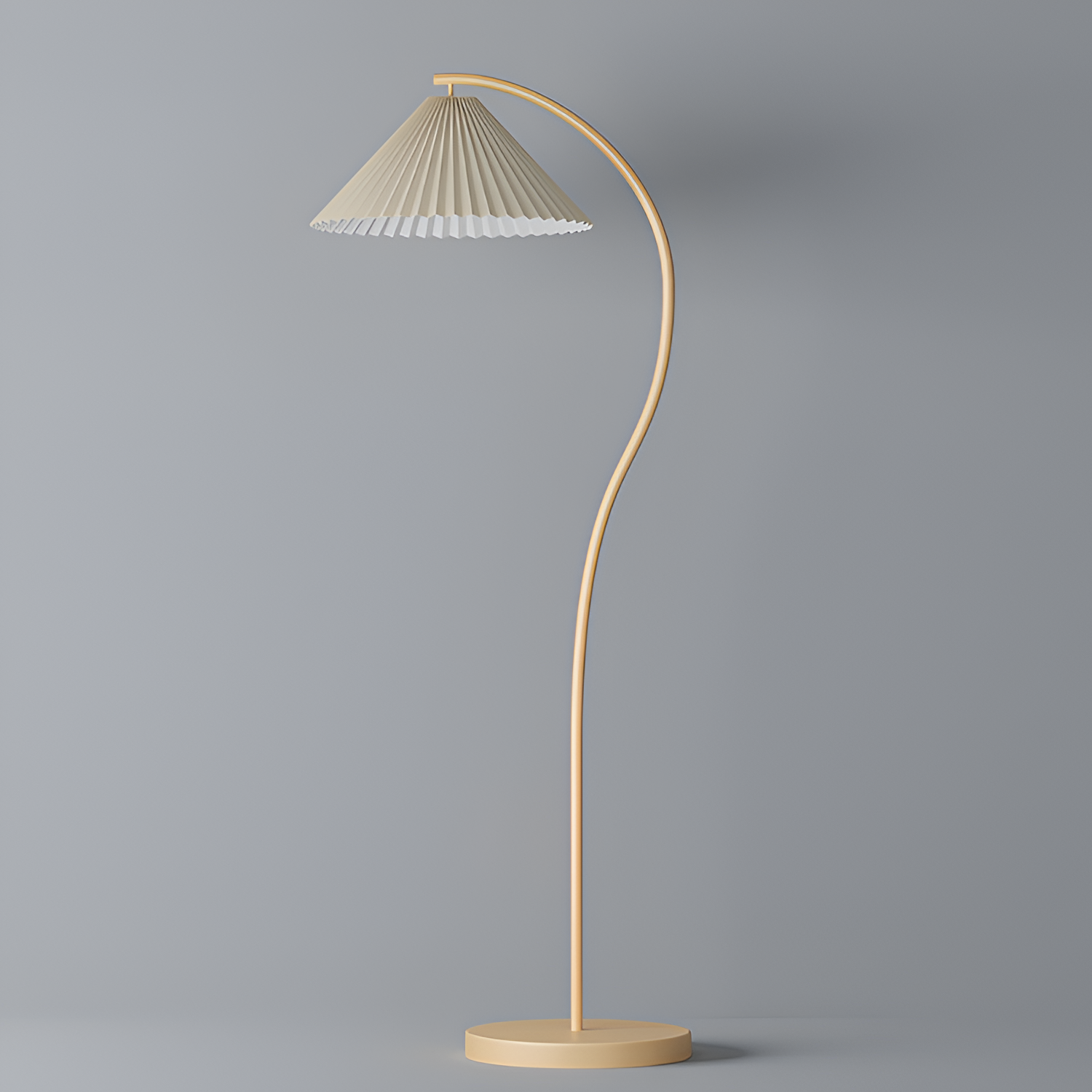 Bueformet Buet Gulvlampe - Plisseret