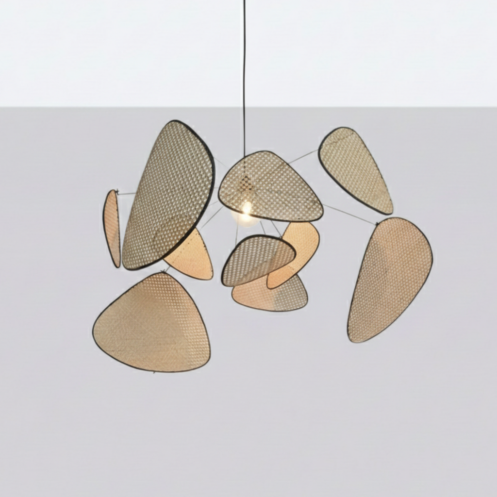 Rattan-Inspireret Pendellampe - Moderne Boho Loftsbelysning