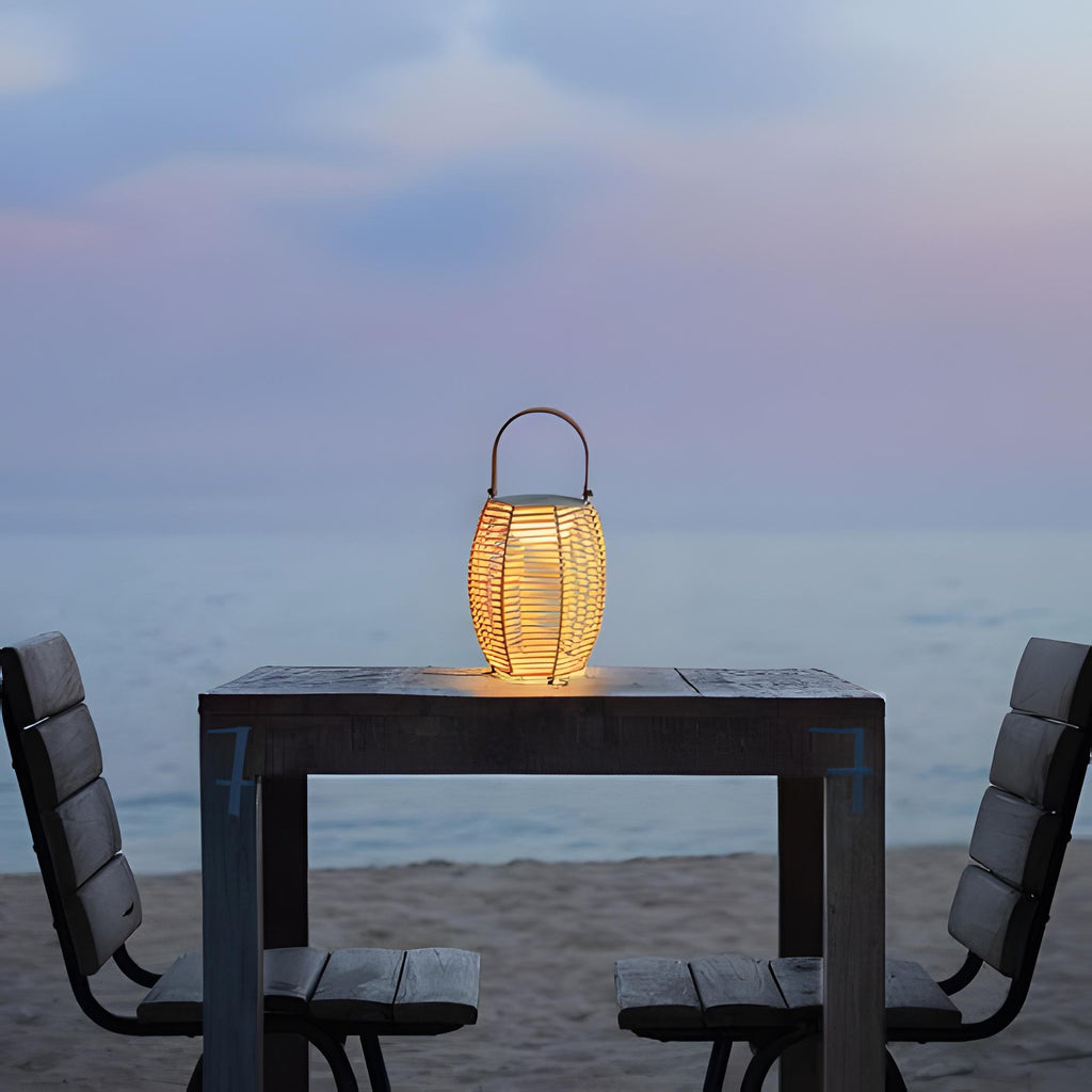 Vævet Rattan Tøndelanterne - Transportabel