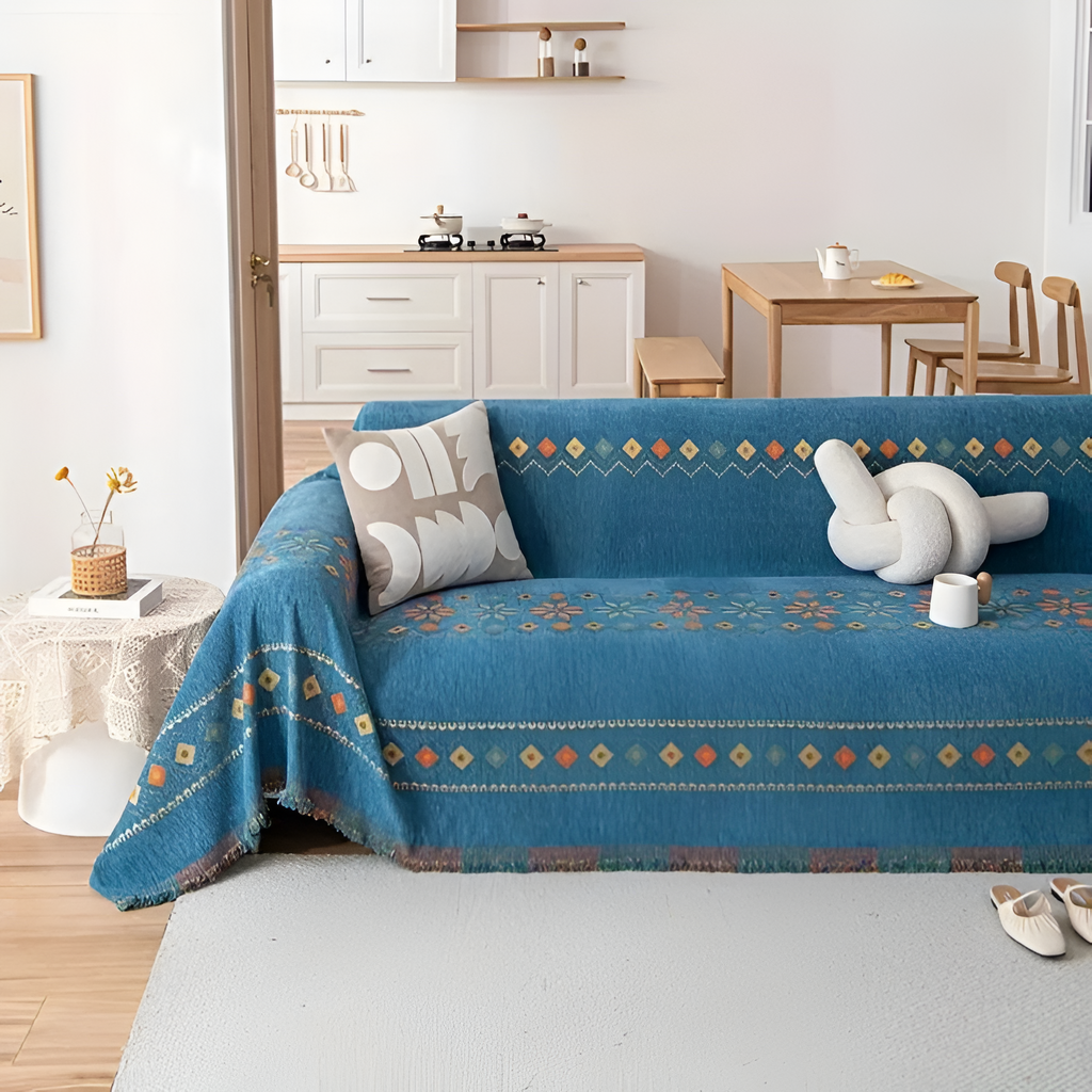 Geometrisk Sofa tæppe med Tekstureret - Boho