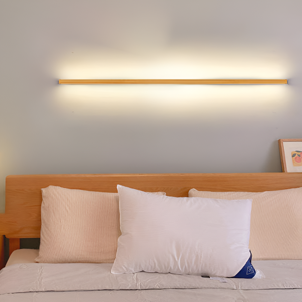 Væglampe i massivt træ med LED-lys - japansk stil