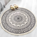 Mandala-mønstret Rundt Gulvtæppe Med Kvaster - Indretning Boho