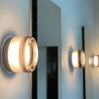 Rund Glasvæglampe - Dæmpbar Ravfarvet LED Lampe