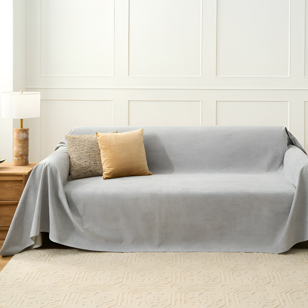 Minimalistisk Tekstureret Sofaovertræk - Skridsikkert