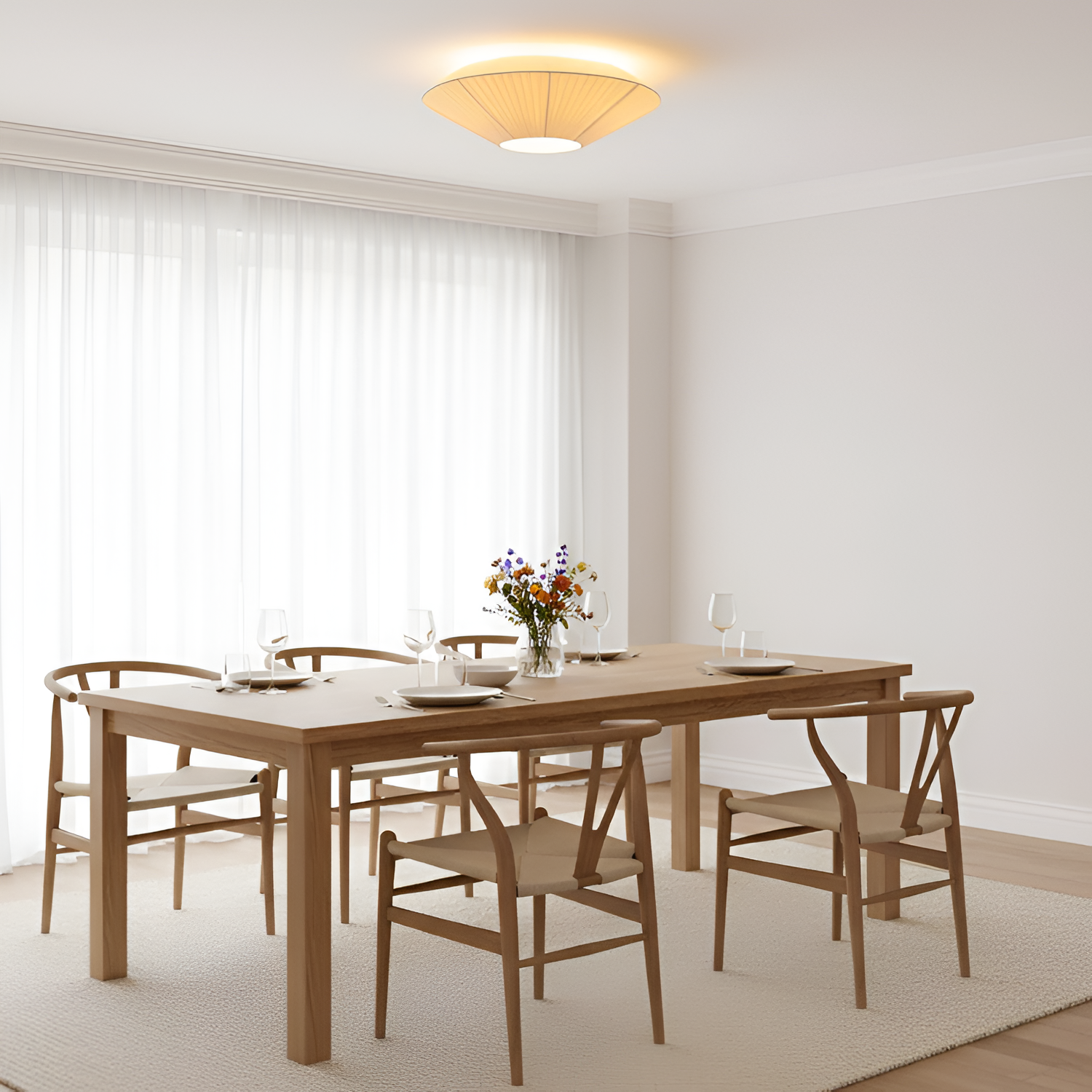 Plisseret Minimalistisk Loftlampe - Dæmpbar