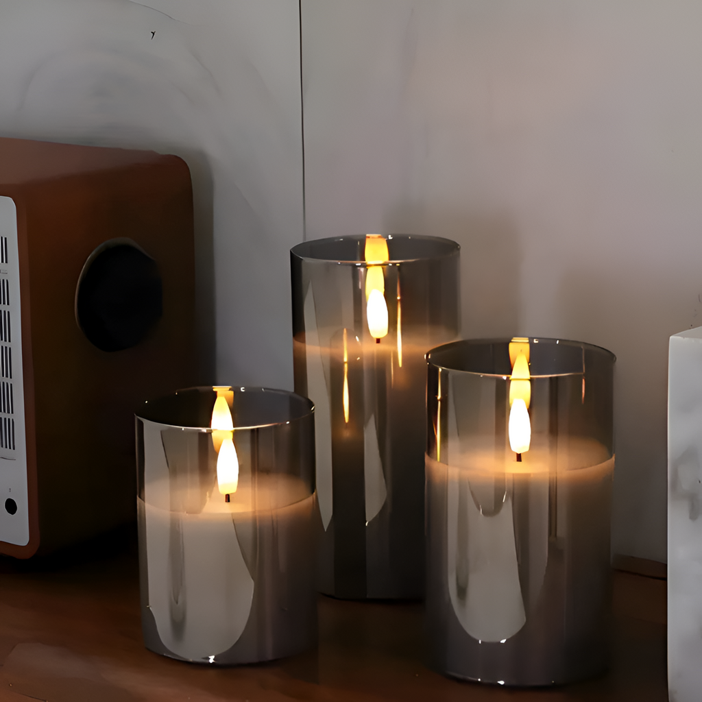 Minimalistisk Flameless LED-lysæt - Cylindrisk